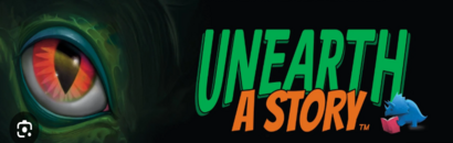 Dinosaur with Unearth a Story text