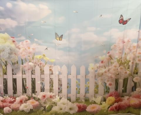 Spring garden backdrop