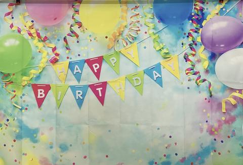 Happy birthday balloons backdrop