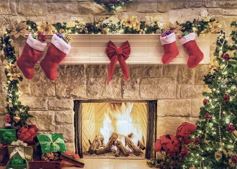 Christmas Fireplace backdrop