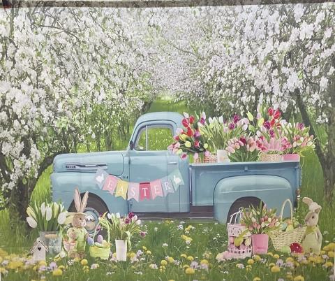 Easter truck backdrop